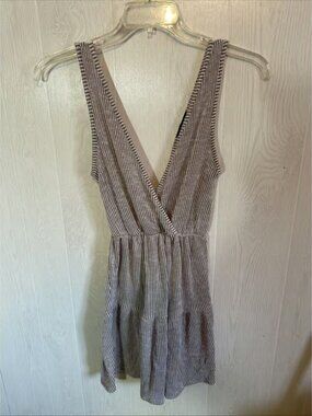 caution to the wind dress Medium Brown Stripe Sun Dress